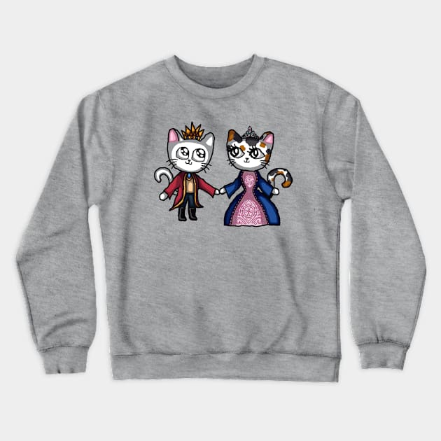 Cat Prince and Princess Crewneck Sweatshirt by TacoCat Designs